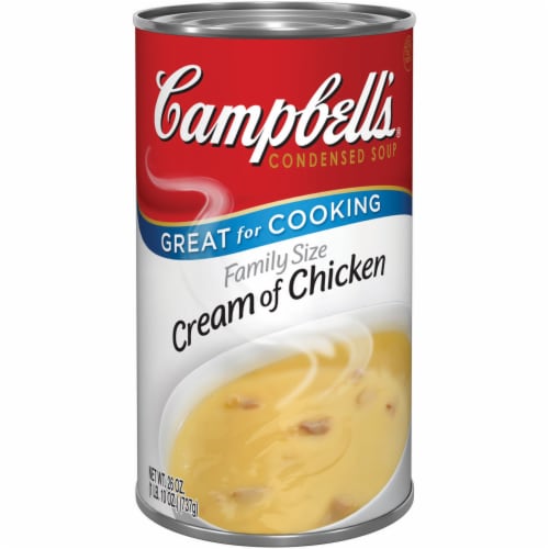 Campbell's Cream of Chicken Condensed Soup Family Size Perspective: front