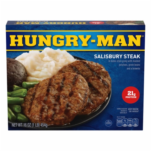 Hungry-Man Salisbury Steak Frozen Meal Perspective: front