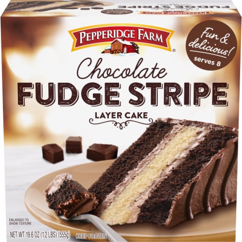 Pepperidge Farm Frozen Chocolate Fudge Stripe Layer Cake Perspective: front