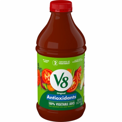 V8® Essential Antioxidants Original 100% Vegetable Juice Bottle Perspective: front