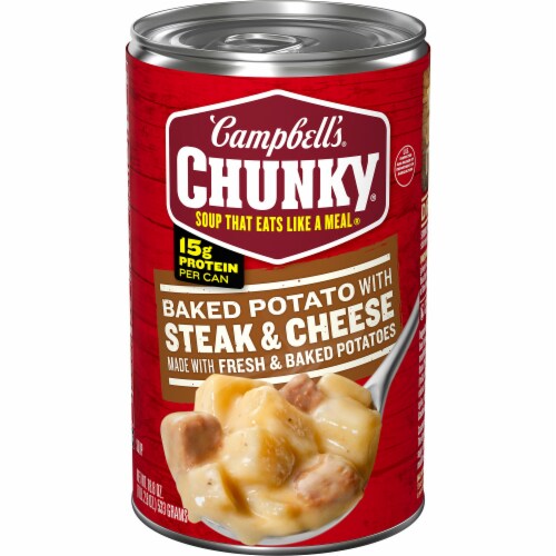 Campbell's® Chunky Baked Potato With Steak & Cheese Soup Perspective: front