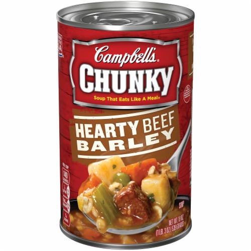 Campbell's Chunky Hearty Beef Barley Soup Perspective: front