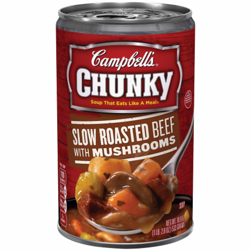 Campbell's Chunky Slow Roast Beef with Mushrooms Soup Perspective: front