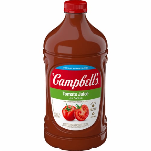 Campbell's® Low Sodium 100% Tomato Juice Bottle Perspective: front