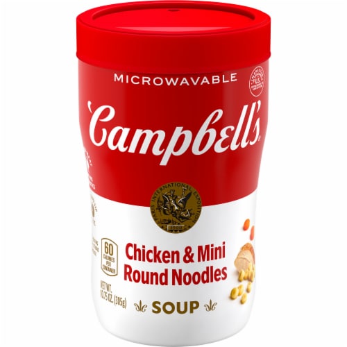 Campbell's® Sipping Soup Chicken & Mini Round Noodle Soup Microwavable Cup Perspective: front