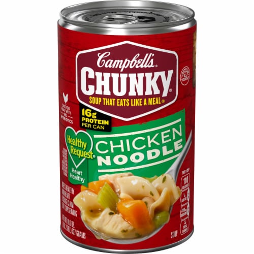 Campbell's® Chunky® Healthy Request® Chicken Noodle Soup Can Perspective: front