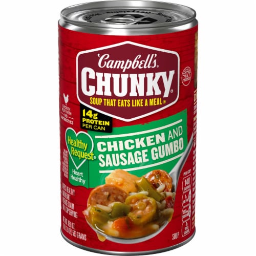 Campbell’s® Chunky® Soup Healthy Request Chicken and Sausage Gumbo Perspective: front
