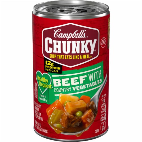 Campbell's® Chunky® Healthy Request® Beef Soup with Country Vegetables Perspective: front