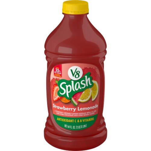 V8 Splash Strawberry Lemonade Juice Perspective: front