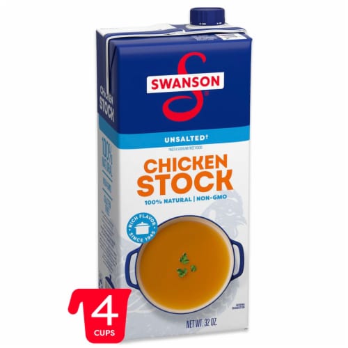 Swanson® 100% Natural Unsalted Chicken Stock Perspective: front