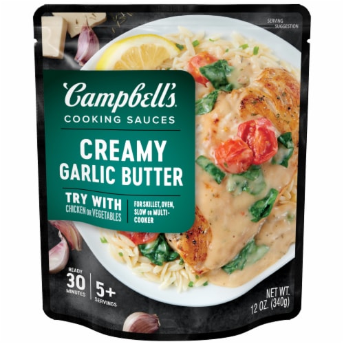 Campbell's® Cooking Sauces Creamy Garlic Butter Sauce Pouch Perspective: front