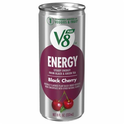 V8 + Energy® Black Cherry Juice Drink Perspective: front