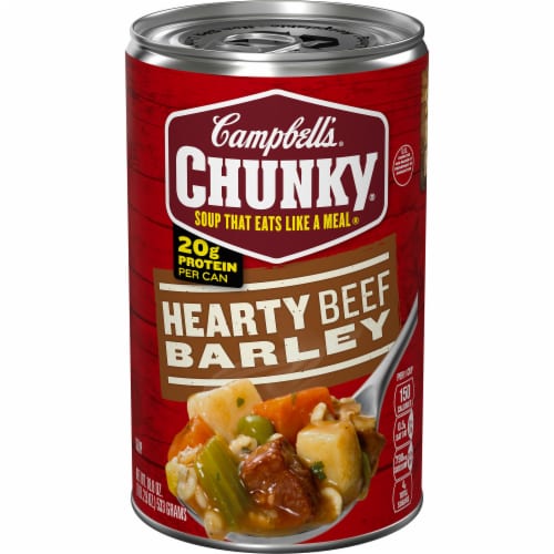 Campbell’s® Chunky® Soup Hearty Beef and Barley Soup Perspective: front