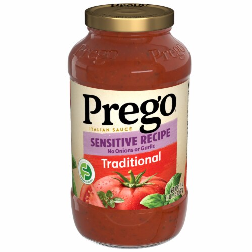 Prego Traditional Sensitive Recipe Low FODMAP Pasta Sauce Perspective: front