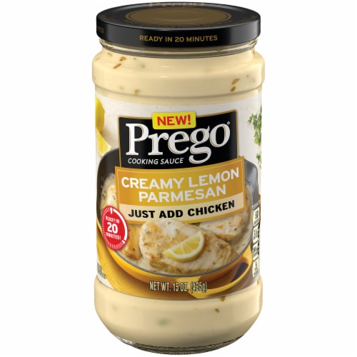 Prego Creamy Lemon Parmesan Cooking Sauce Perspective: front