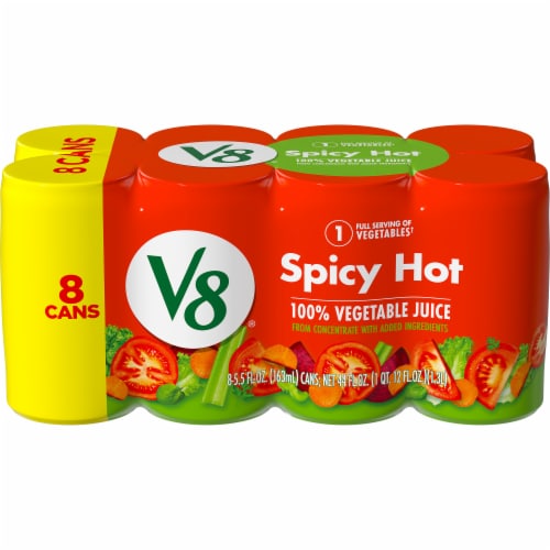V8® Spicy Hot 100% Vegetable Juice Perspective: front