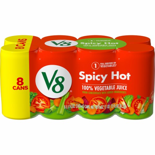 V8® Spicy Hot 100% Vegetable Juice Perspective: front