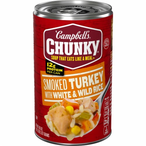 Campbell's® Chunky® Smoked Turkey with White & Wild Rice Soup Perspective: front