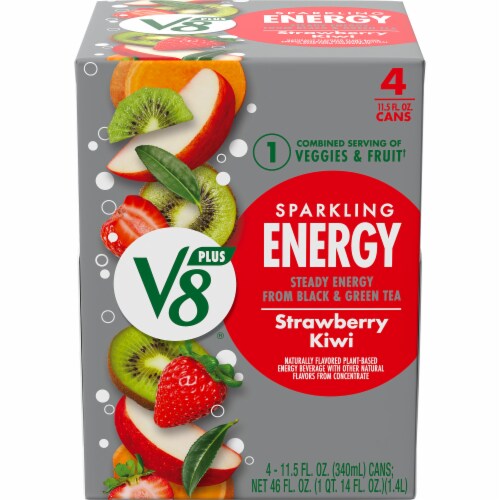 V8™ +SPARKLING ENERGY Strawberry Kiwi Energy Drink Perspective: front