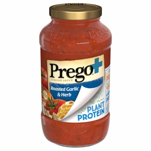 Prego® Plus Plant Protein Roasted Garlic & Herb Pasta Sauce Perspective: front
