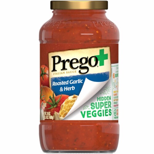 Prego Plus Super Hidden Veggies Roasted Garlic & Herb Flavored Pasta Sauce Perspective: front