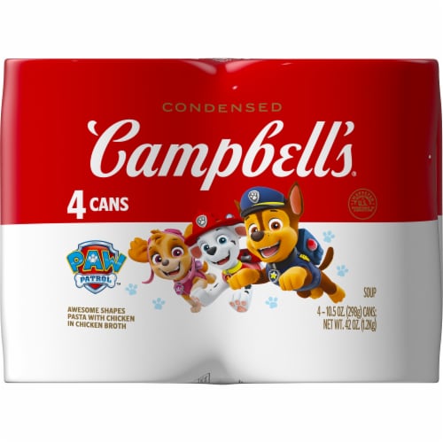 Campbell's Condensed Kids Soup Paw Patrol Awesome Shapes Pasta With Chicken Perspective: front