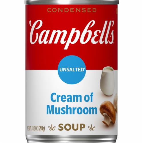Campbell's® Unsalted Condensed Cream of Mushroom Soup Perspective: front