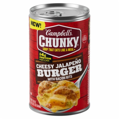Campbell's® Chunky® Cheesy Jalapeno Burger with Bacon Bits Perspective: front