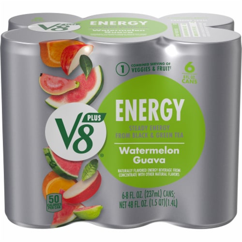 V8® +Energy Watermelon Guava Juice Energy Drink Multipack Perspective: front