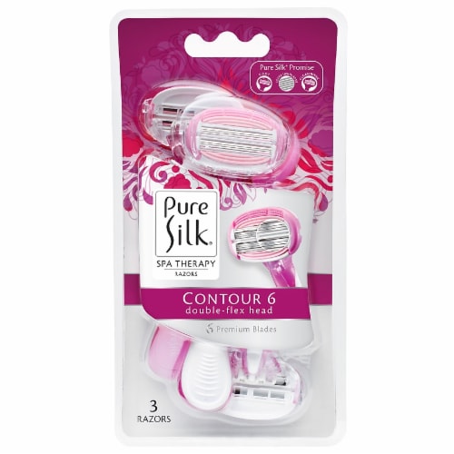 Pure Silk Contour 6 Disposableb Razors Perspective: front