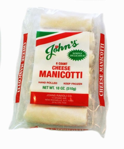 John's Ravioli Cheese Manicotti Perspective: front