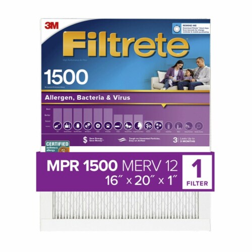 Filtrete™ High Performance Furnace AC Air Filter 1500 MPR Perspective: front