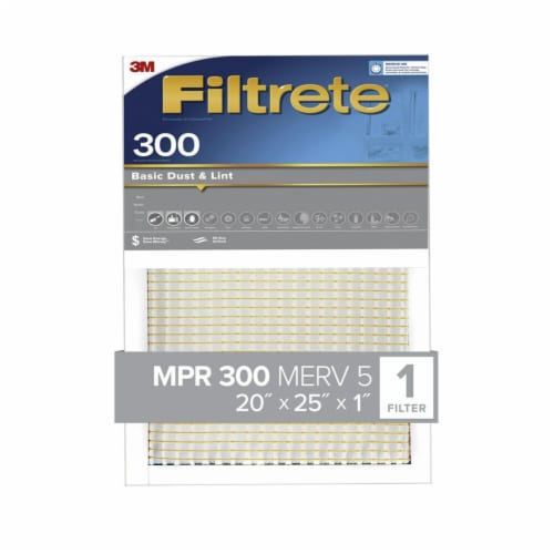 Filtrete™ Basic Dust & Lint Furnace AC Air Filter 300 MPR Perspective: front