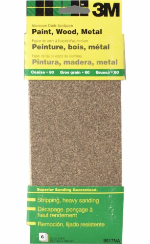 3M Aluminum Oxide Course Sandpaper - 6 Pack Perspective: front