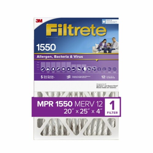 Filtrete™ Ultra Allergen Reduction Deep Pleat Furnace AC Air Filter 1500 MPR Perspective: front
