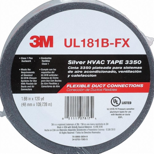 3m Duct Tape,Silver,1 7/8inx120yd,3.1 mil 3350 Perspective: front