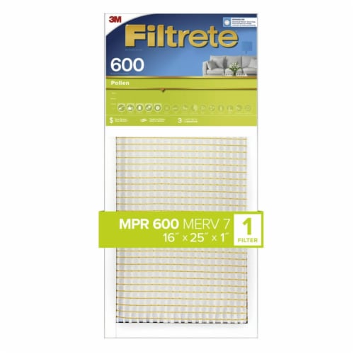 Filtrete™ Pollen Furnace AC Air Filter 600 MPR Perspective: front