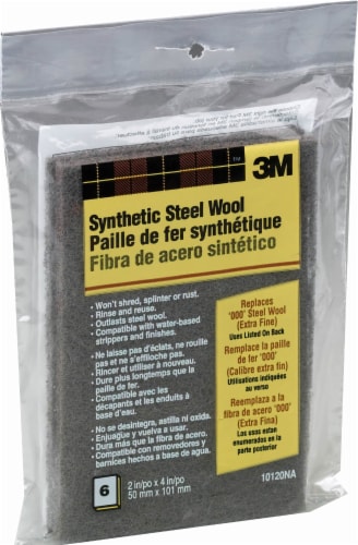 3M Extra Fine Synthetic Steel Wool - 6 Pack - Black Perspective: front