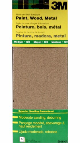 3M Aluminum Oxide General Purpose Sandpaper - 6 Pack Perspective: front