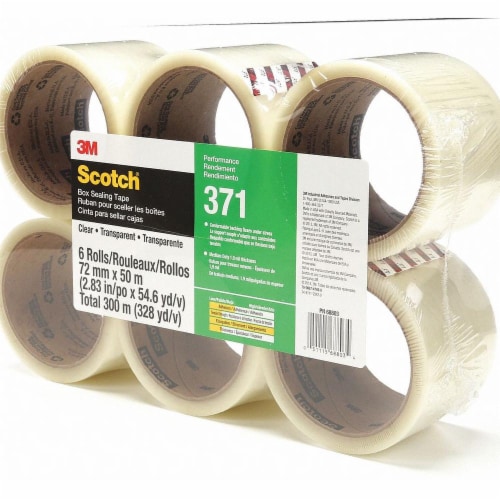 Scotch Box Sealing Tape,Hot Melt Resin,PK6  371 Perspective: front