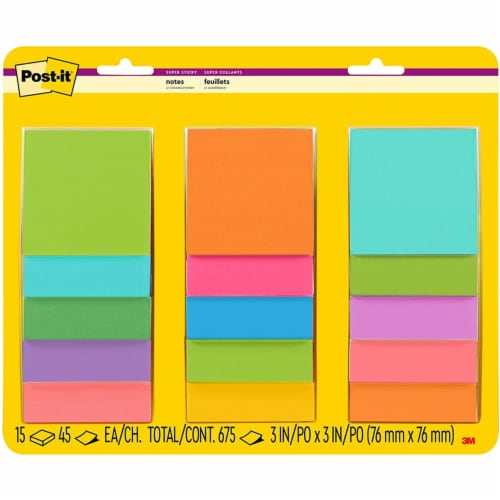 Post-it Super Sticky Notes, Energy Boost Collection, 3 in. x 3 in