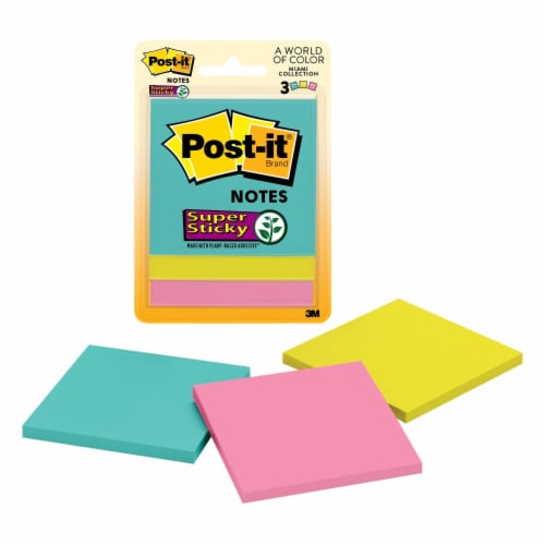 Post-it® Miami Collection Super Sticky Note Pads, 3 x 3 in - Kroger