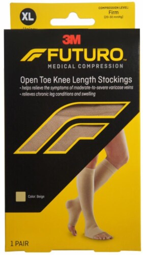 Qfc Futuro Open Toe Open Heel Knee Length Beige Medical Compression Stocking Xl