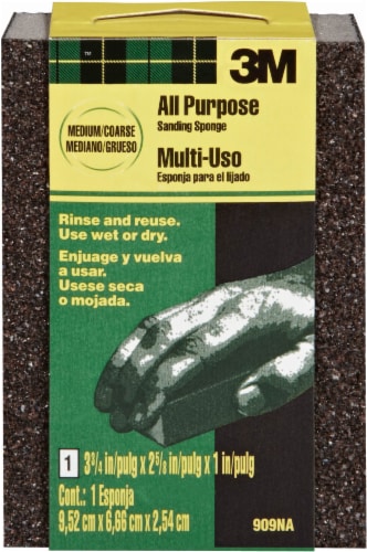 3M All Purpose Medium/Coarse Sanding Sponge - Black Perspective: front