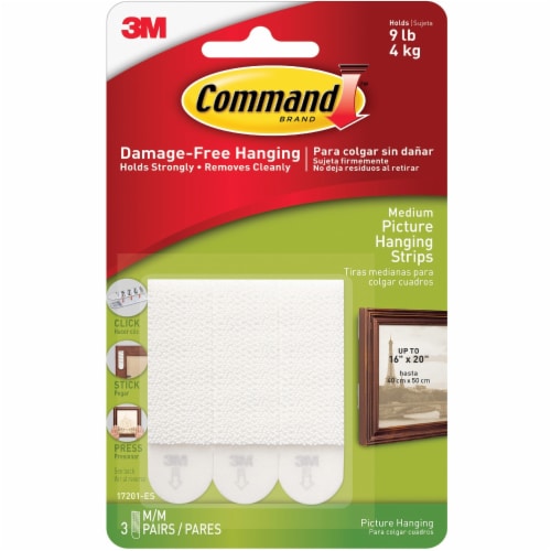 Command™ Damage-Free White Picture Hanging Strips Perspective: front