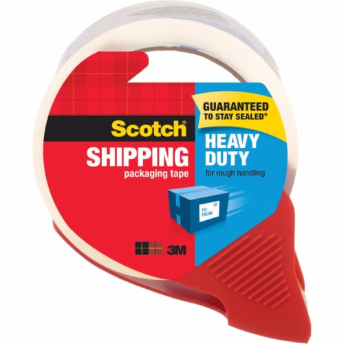 Scotch® Heavy Duty Shipping Packaging Tape, 1.88 in x 54.6 yd, 1 Roll and 1 Dispenser/Pack Perspective: front