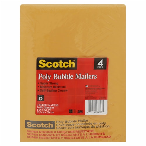Scotch® Smart Mailers Super Strong Bubble Mailers - 4 Pack Perspective: front