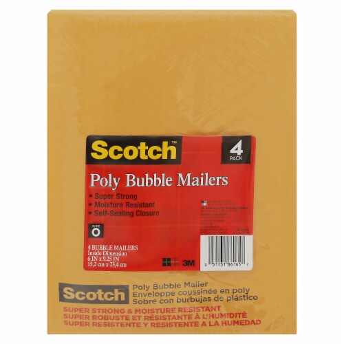 Scotch® Smart Mailers Super Strong Bubble Mailers - 4 Pack Perspective: front