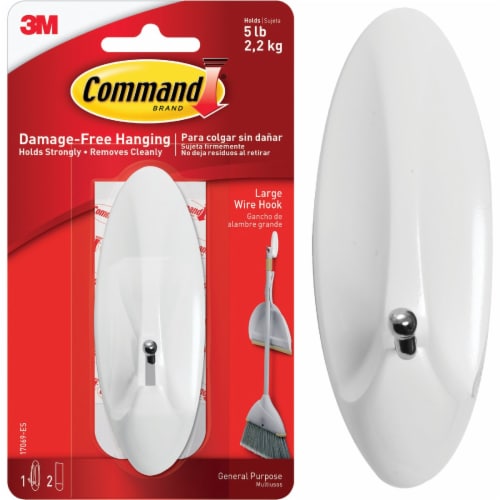 Command™ Damage-Free Hanging Wire Hook - White Perspective: front
