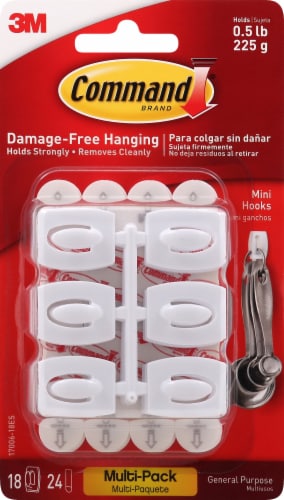 Command™ Damage-Free White Mini Hooks Perspective: front